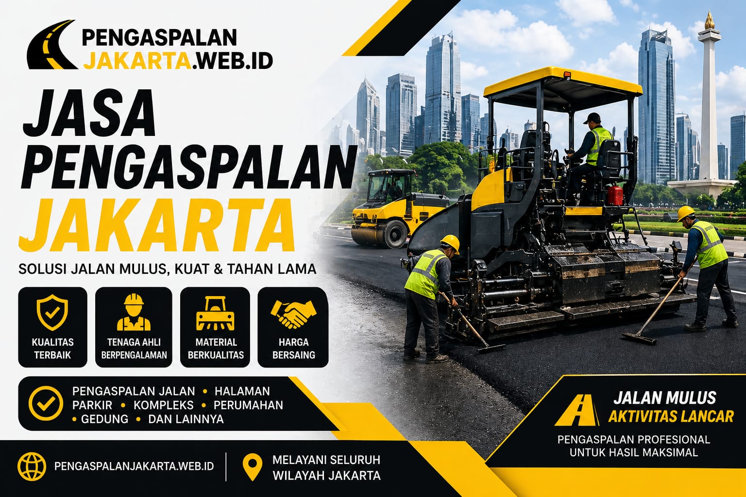 Jasa Pengaspalan Jalan Jakarta Profesional & Terpercaya 2026 | Harga Terbaik & Bergaransi